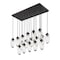 Z-Lite Arden Linear Chandelier, 17-Light, 18 In.W x 42 In.L x 12 In.H, Matte Black/Clear 651P-17L-MB - alternate 6